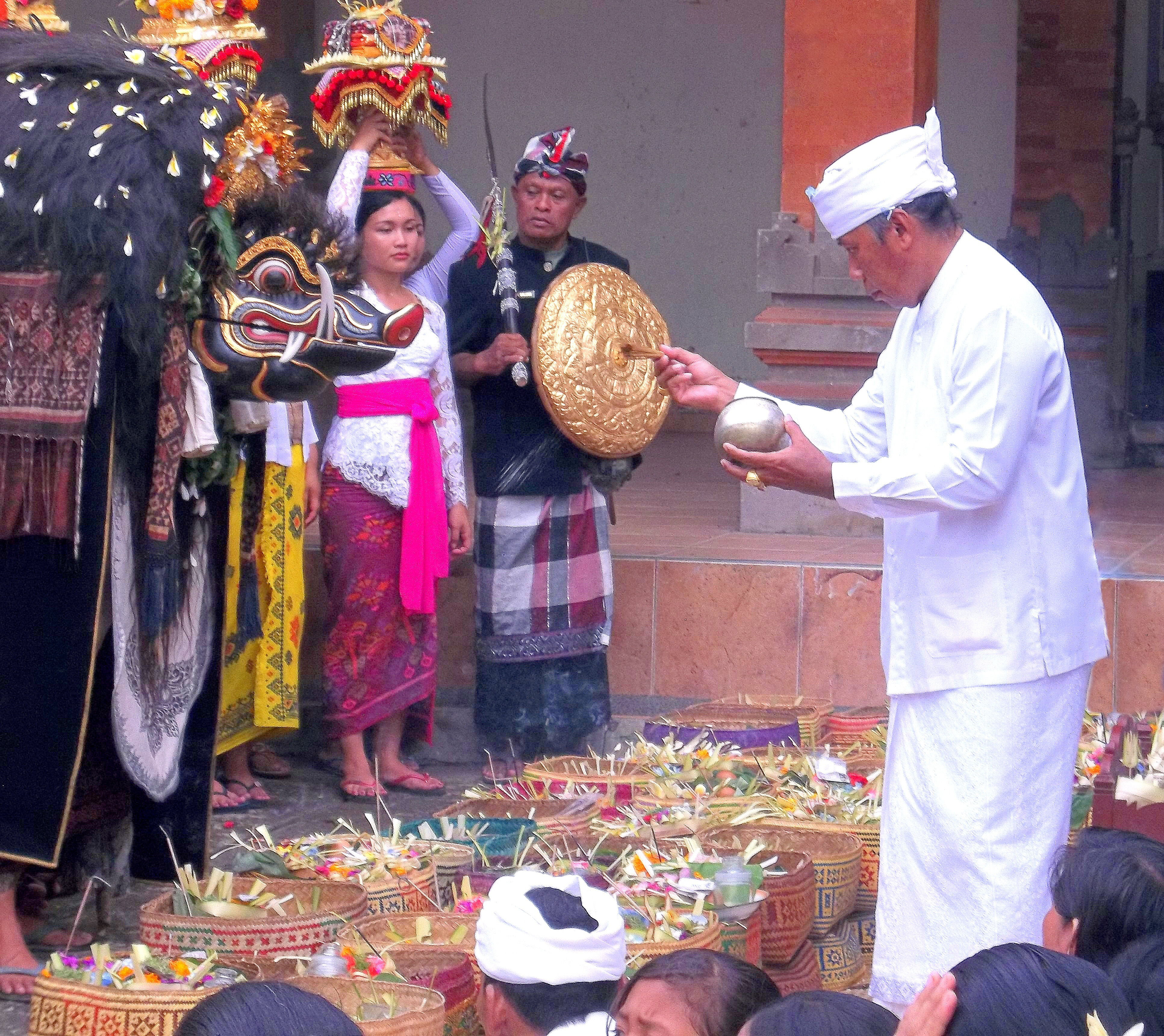 Brahmin Priest Conducting Rituals at a Village Religious Festival