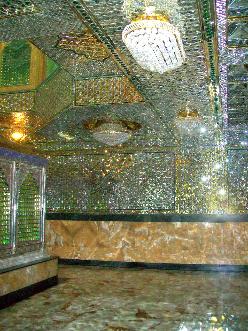 Many Mirrors in the Mir Movsom Ziyaratgah - Mosque & Shrine Complex (Saint) Shia'h -Shuvelan, Azerbaijan