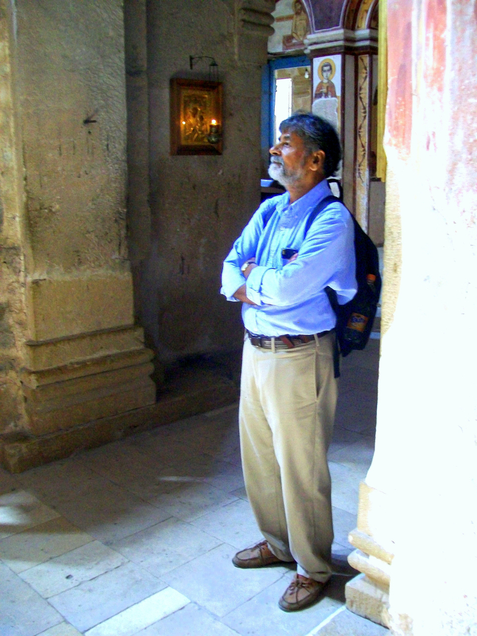 Ajata Enjoying an Interior of the Gelati Monastery - Georgia