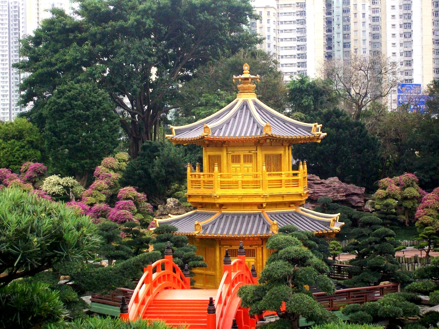 garden Pagoda in the Chi Lin Buddhist Nunnery - Kowloon Island off of Hong Kong