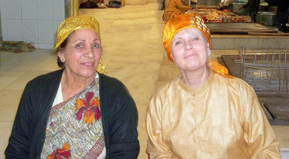 Mrs. Lata Mehtaji & Virgina (Embrace) In the Gurdwara Kitchen