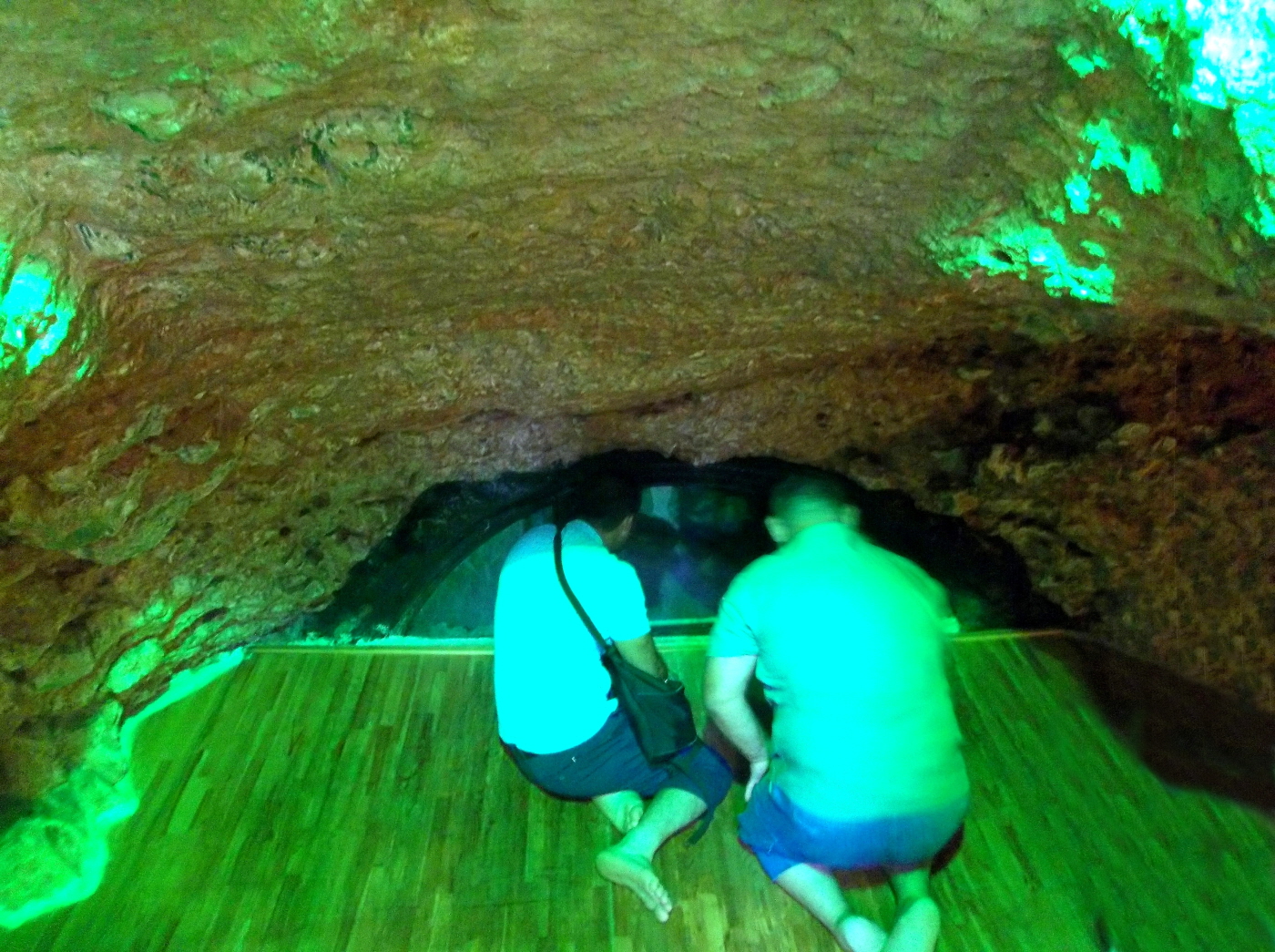 The Cave of Nabi Ayyoub (Job) with Green Lightening - Sanliurfa, Turkey